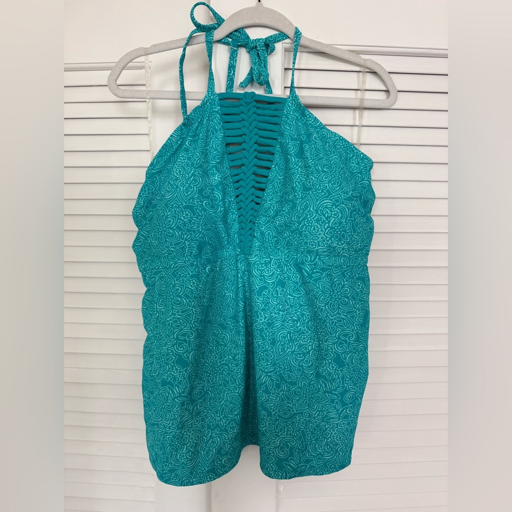 Catalina Halter Hot Teal Top 2X(18W-20W)